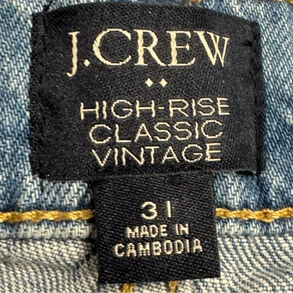 J Crew Jeans High-Rise Classic Vintage Tapered Blue Light Wash Denim Size 31
